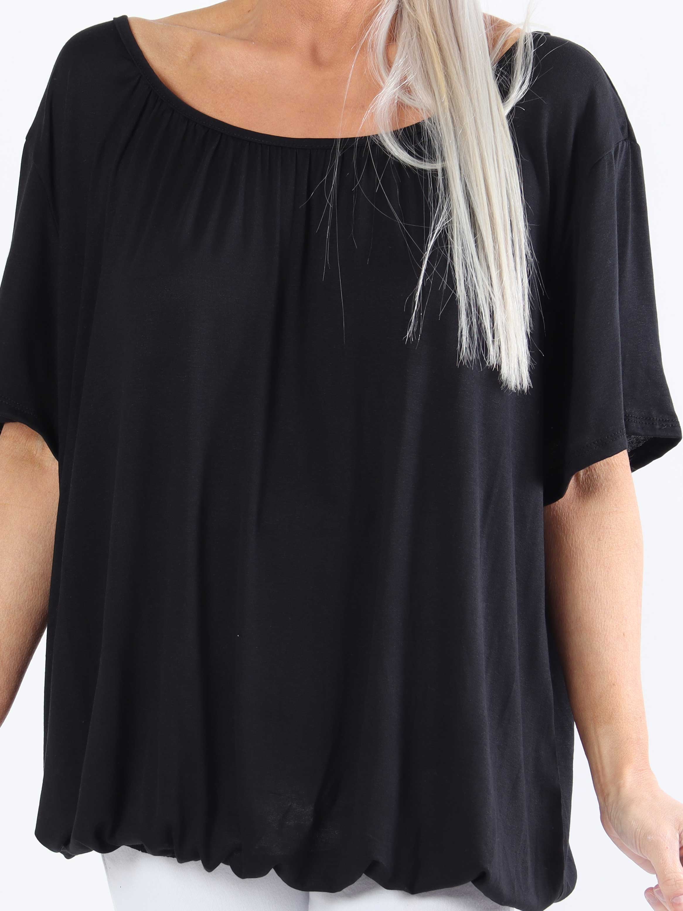 Miracle t-shirt - Basis t-shirt i plus size med elastik forneden (bestseller)